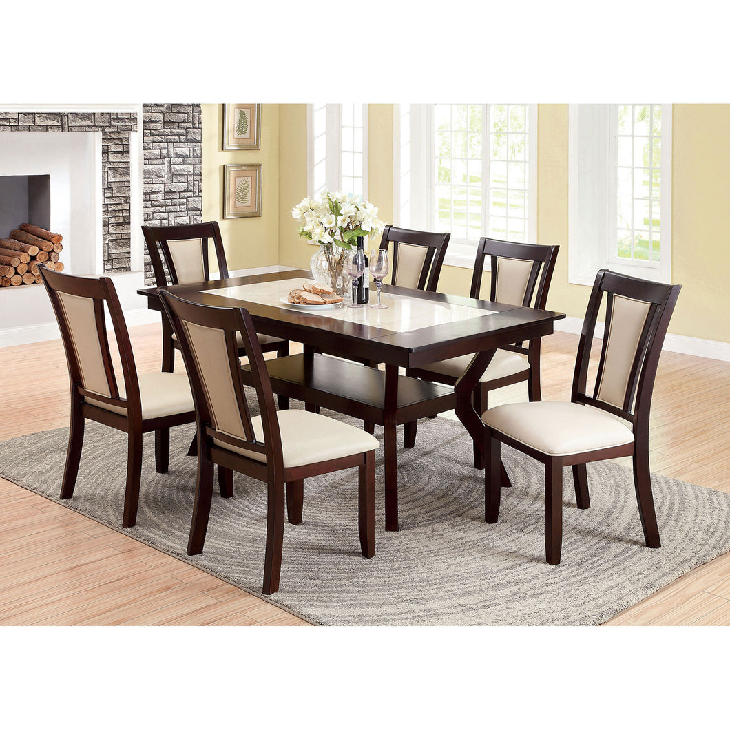 BRENT Dark Cherry 7 Pc. Dining Table Set