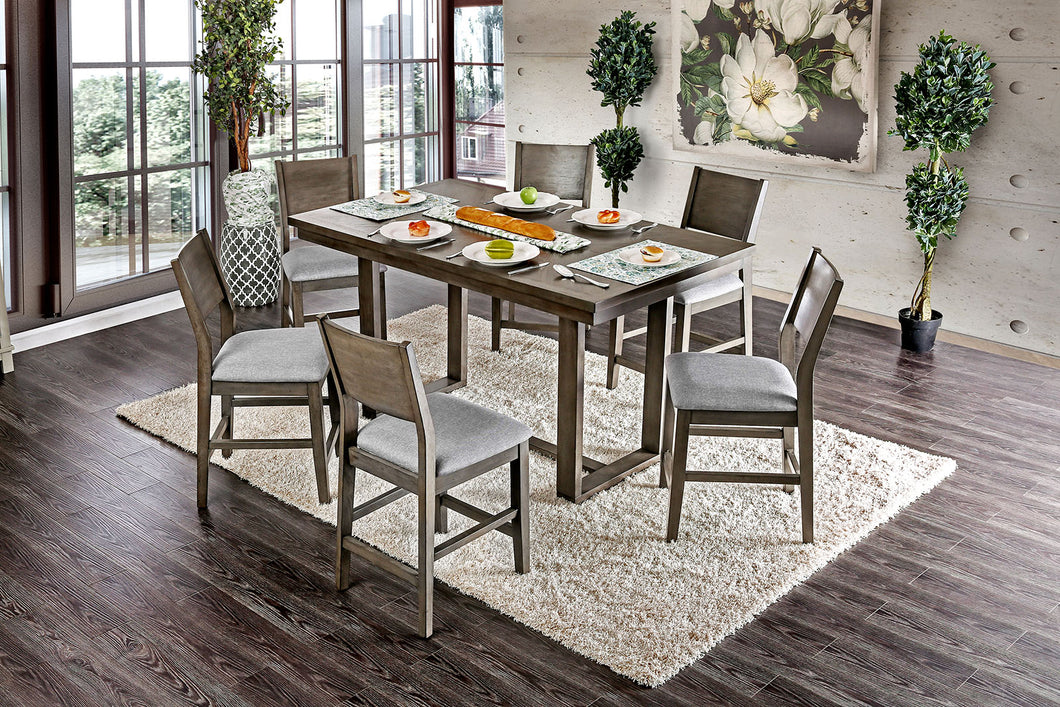 ANTON II Gray, Light Gray 7 Pc. Counter Ht. Table Set