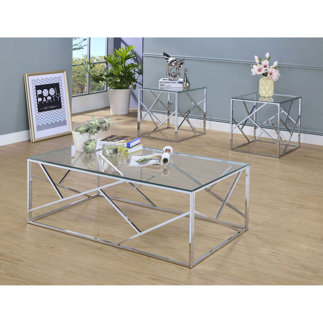 Pamplona Chrome 3 Pc. Table Set, Chrome