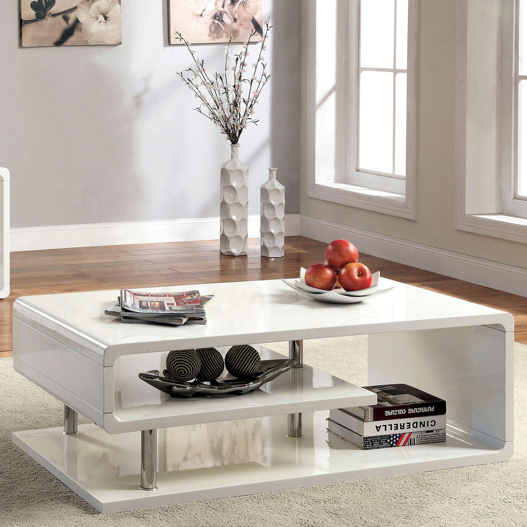 Ninove I White/Chrome Coffee Table