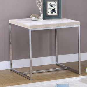 Olle Natural/Chrome End Table