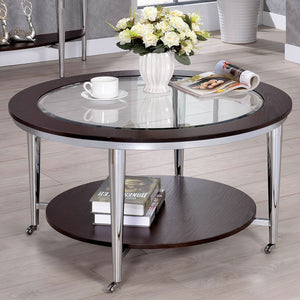 Azaria Espresso/Chrome Coffee Table