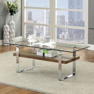 Elpeth Chrome/Dark Oak Coffee Table