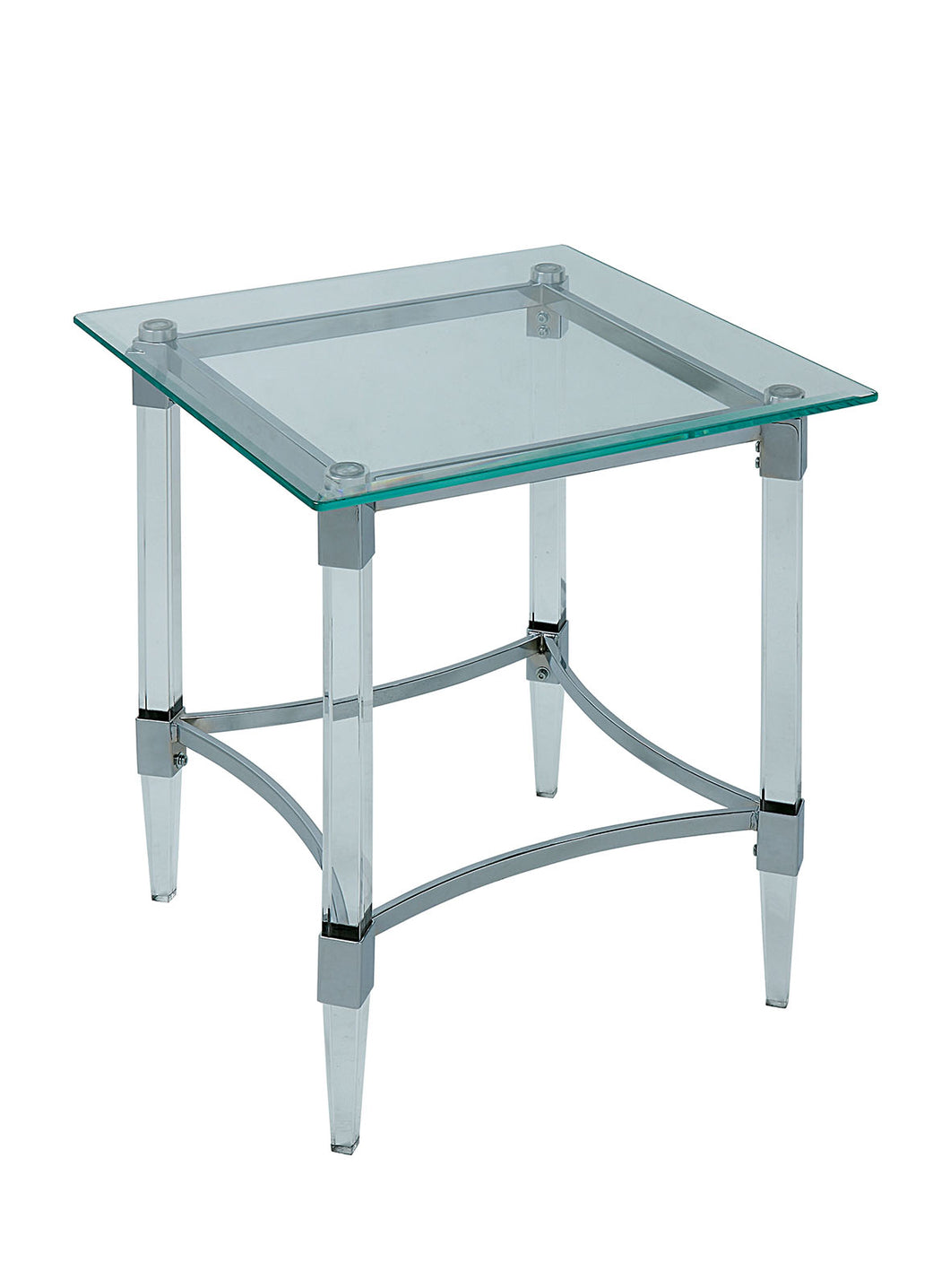 Beaumaris Clear/Chrome End Table