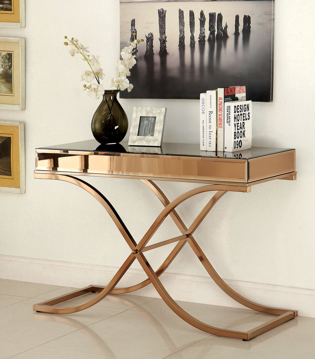 SUNDANCE Brass Sofa Table, Brass