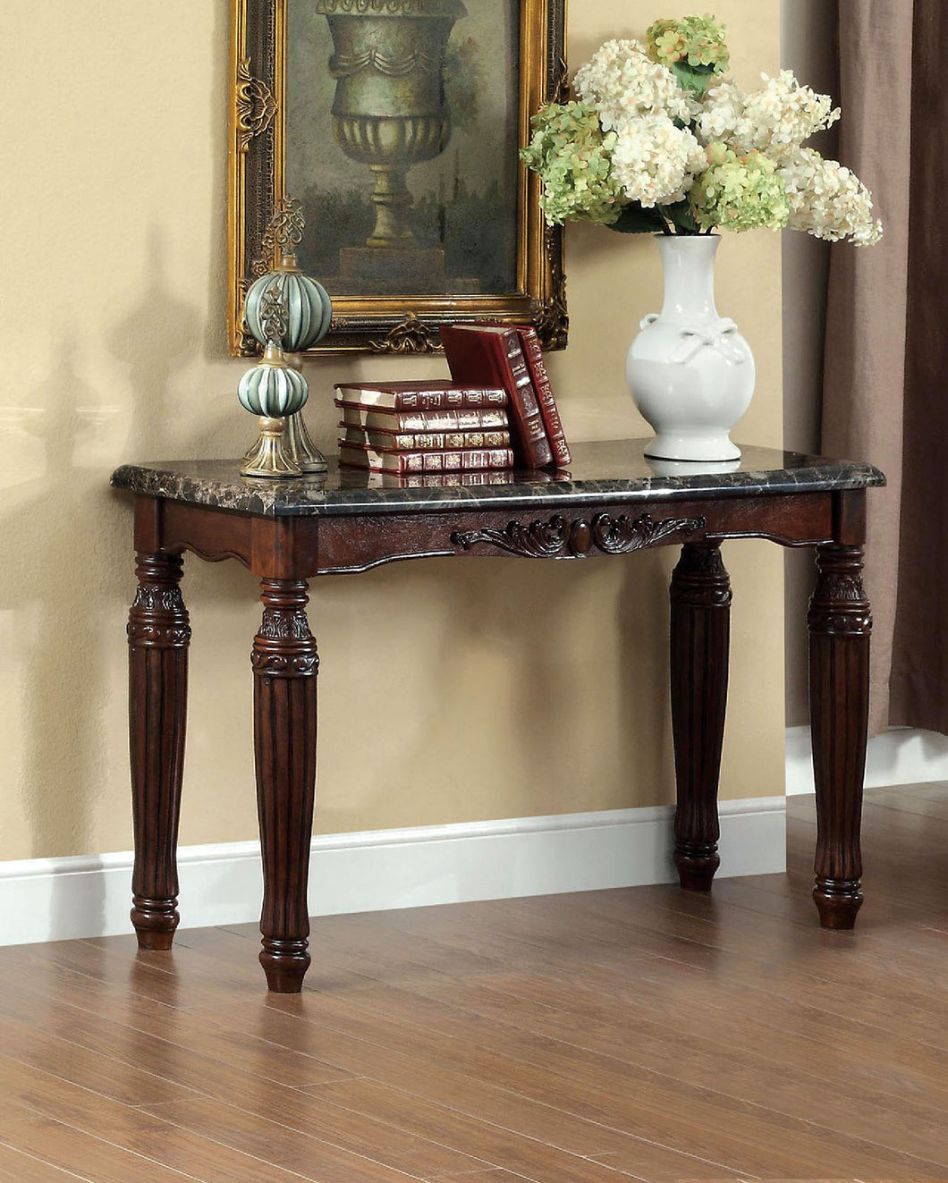 Brampton Espresso/Black Faux Sofa Table