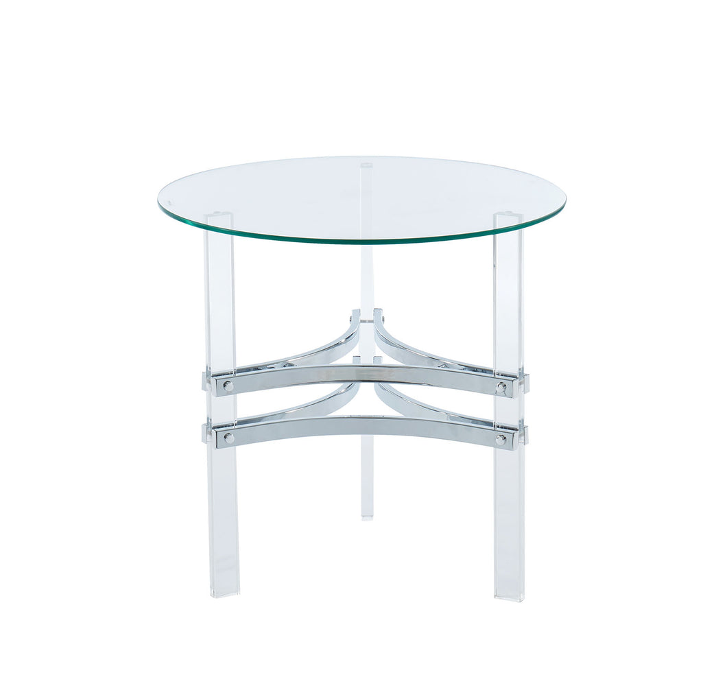 Tirso Chrome Round End Table