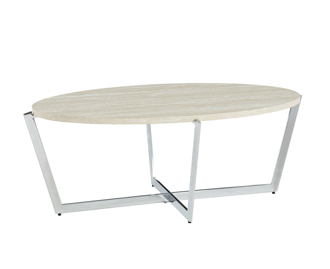 Madisyn White/Chrome Coffee Table