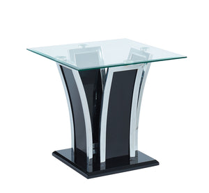 Staten Glossy Black/Chrome End Table