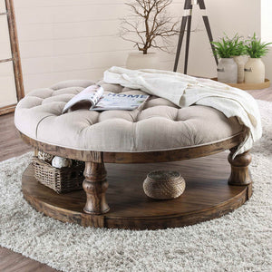 Mika Antique Oak Coffee Table w/ Cushion Top