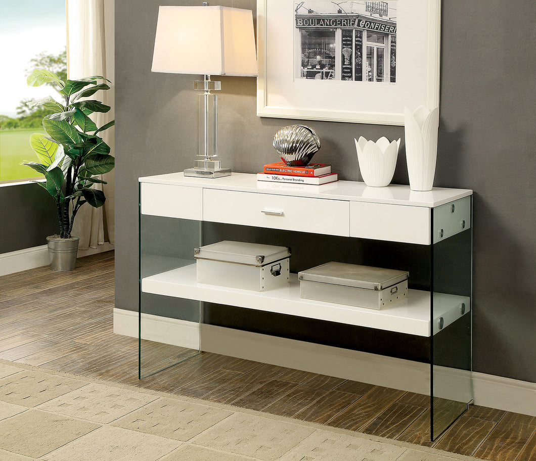 Raya White Sofa Table, White