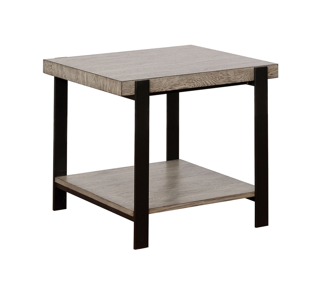 Huckleberry Gray Wash/Sand Black End Table