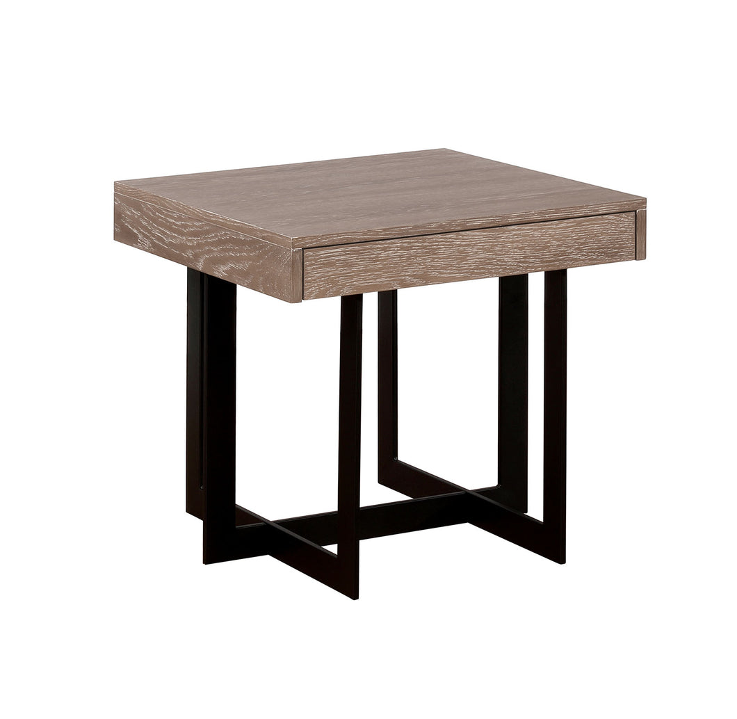 Sawyer Gray Wash/Sand Black End Table