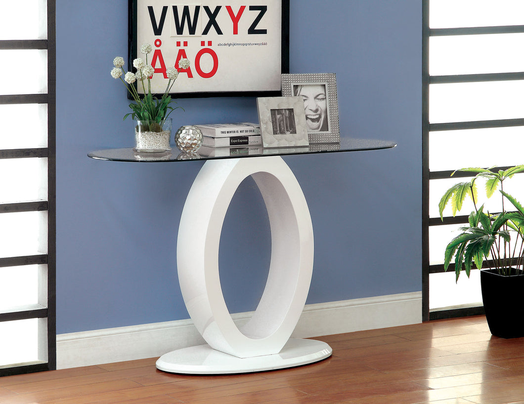 LODIA III White Sofa Table, White