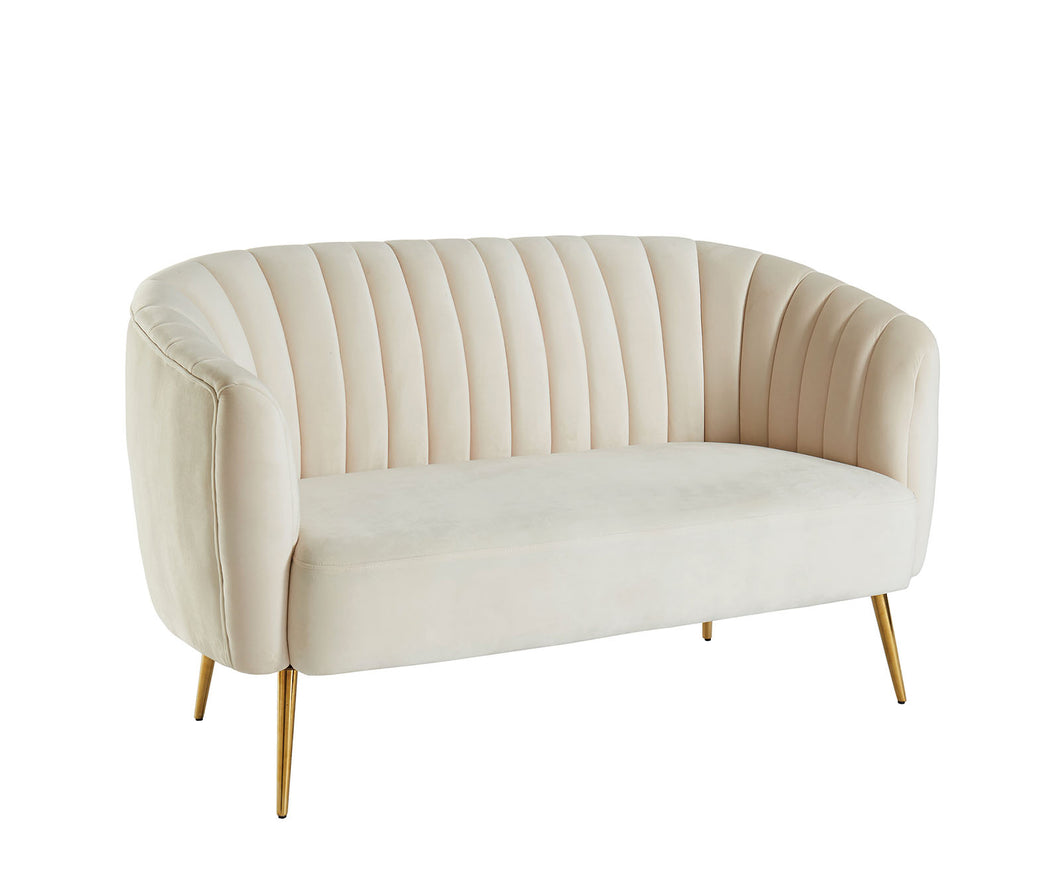 Dionne Ivory Love Seat, Ivory