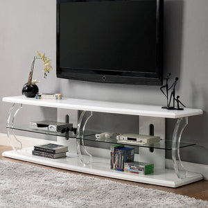 Ernst White/Clear 60" TV Stand