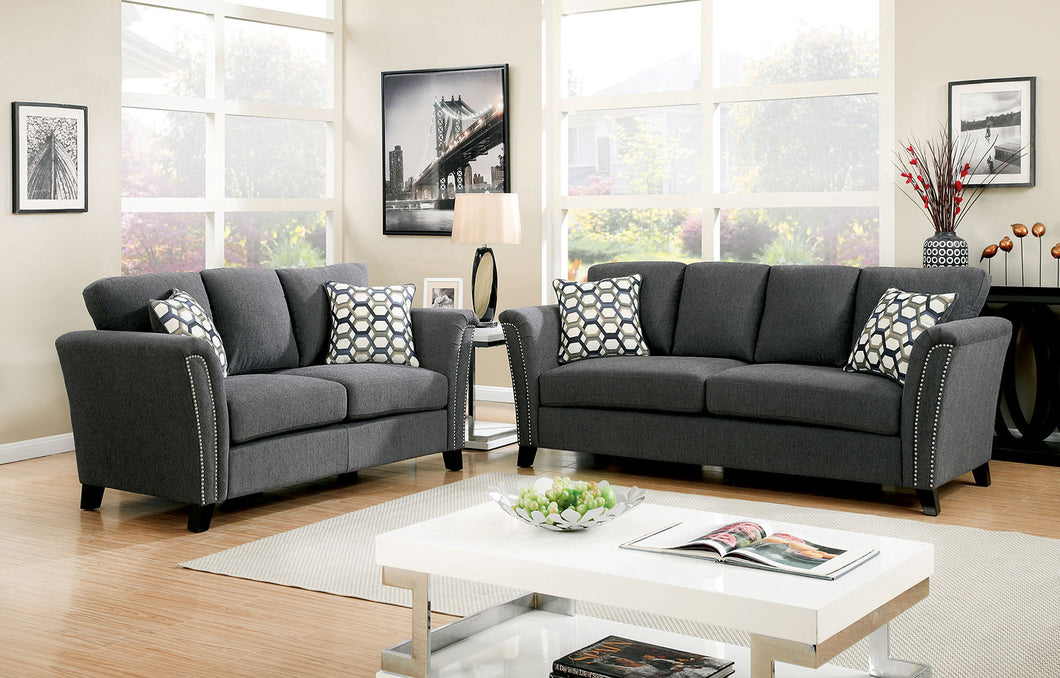 CAMPBELL Gray Sofa + Love Seat