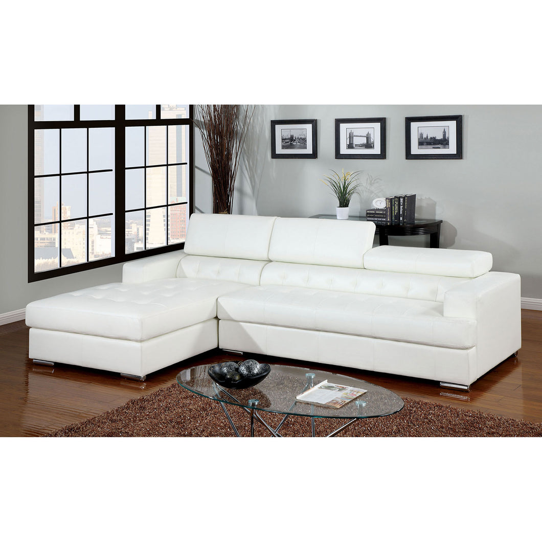 Floria Off-White Sectional + Console Table