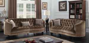 Manuela Brown Sofa + Love Seat