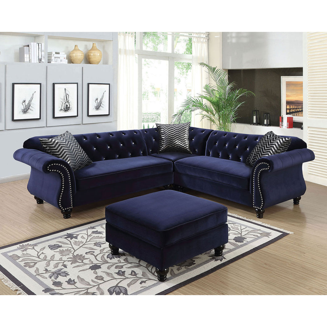 JOLANDA II Blue Sectional, Blue