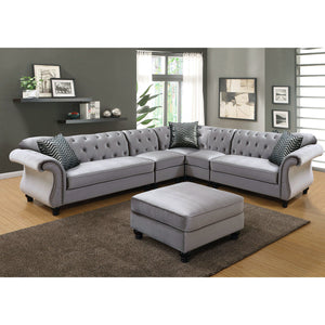 JOLANDA II Gray Sectional + 2 Chairs, Gray