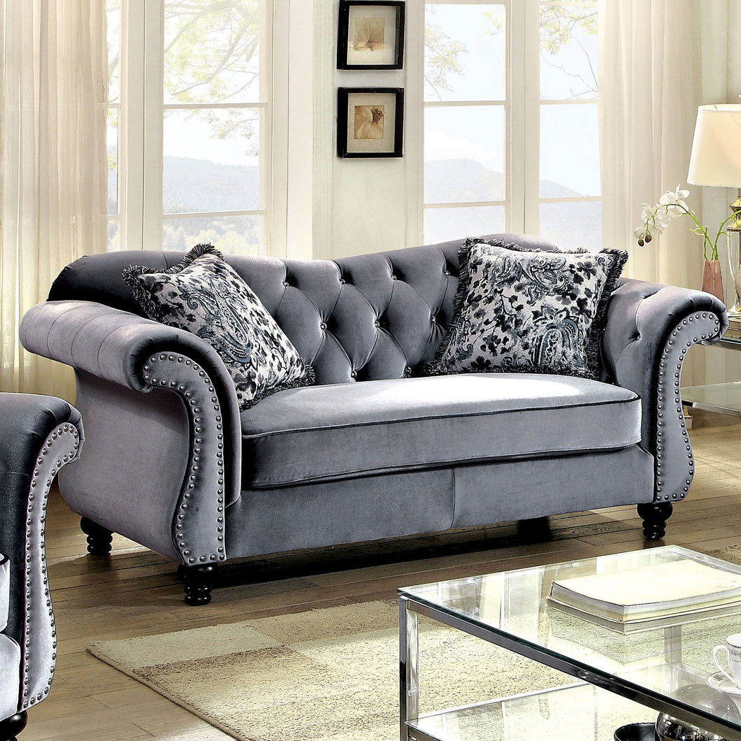 JOLANDA Gray Love Seat