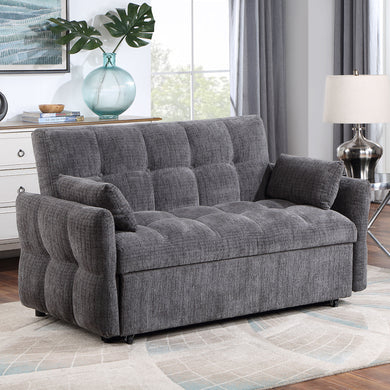 LANBERIS Futon Sofa w/ Pillows, Gray image