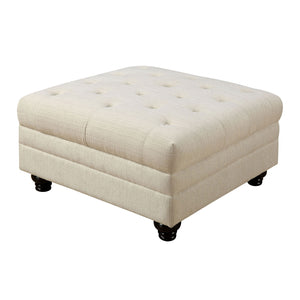 Stanford II Ivory Ottoman, Ivory Fabric