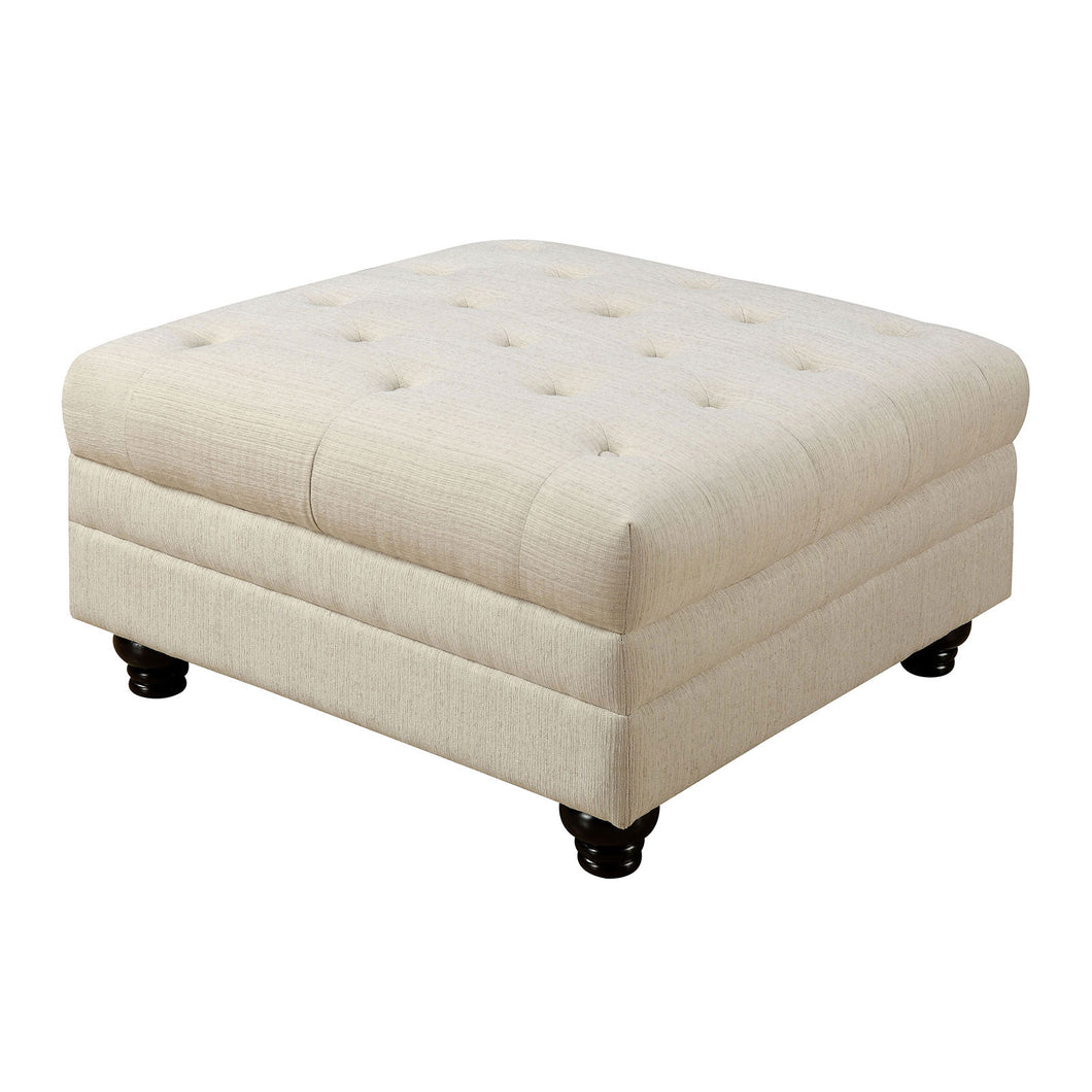 Stanford II Ivory Ottoman, Ivory Fabric