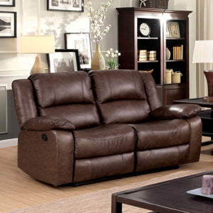 KRIS Brown Love Seat w/ 2 Recliners