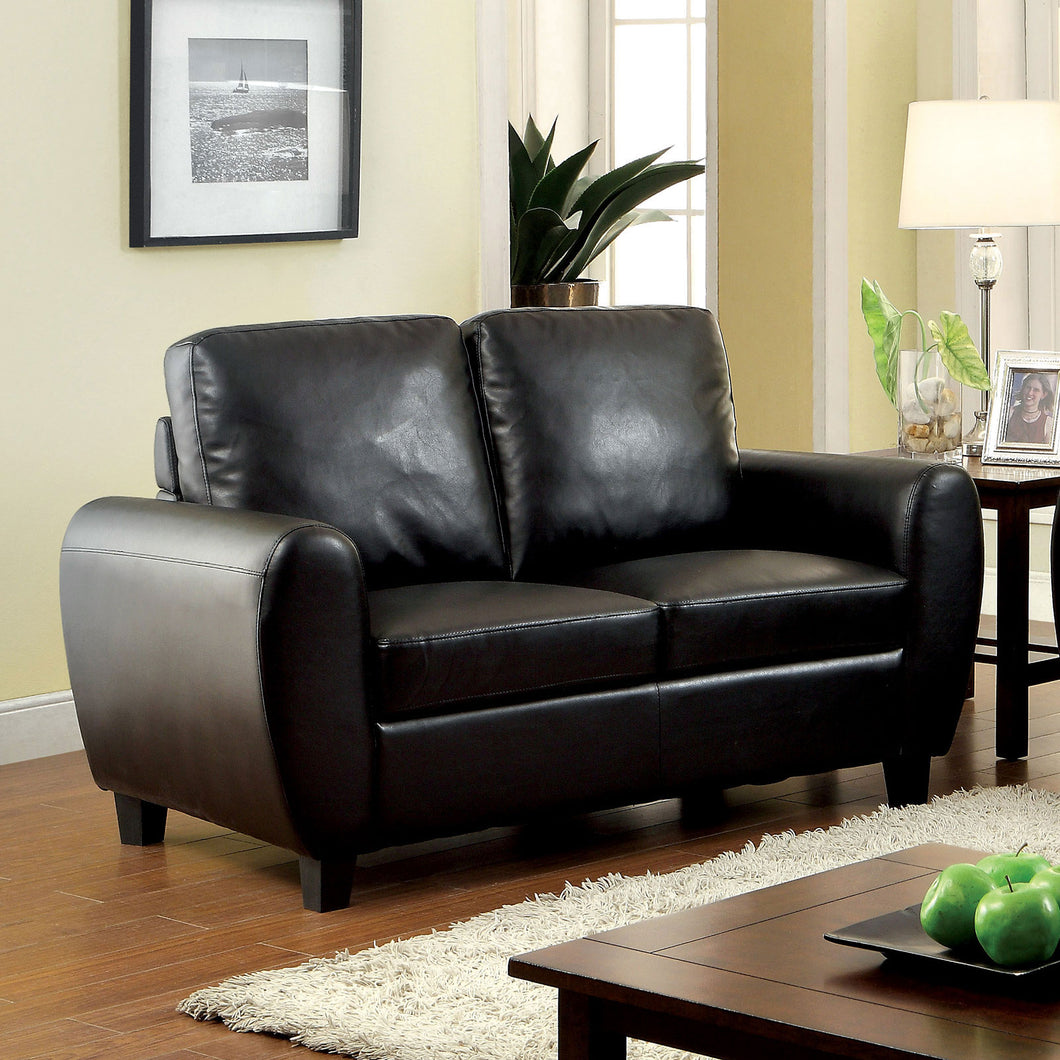 HATTON Black Love Seat, Black