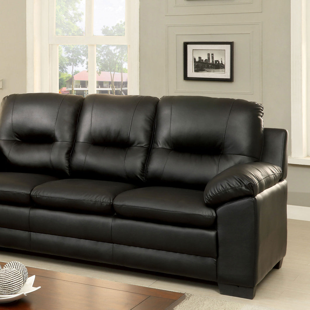 PARMA Black Sofa, Black Pu