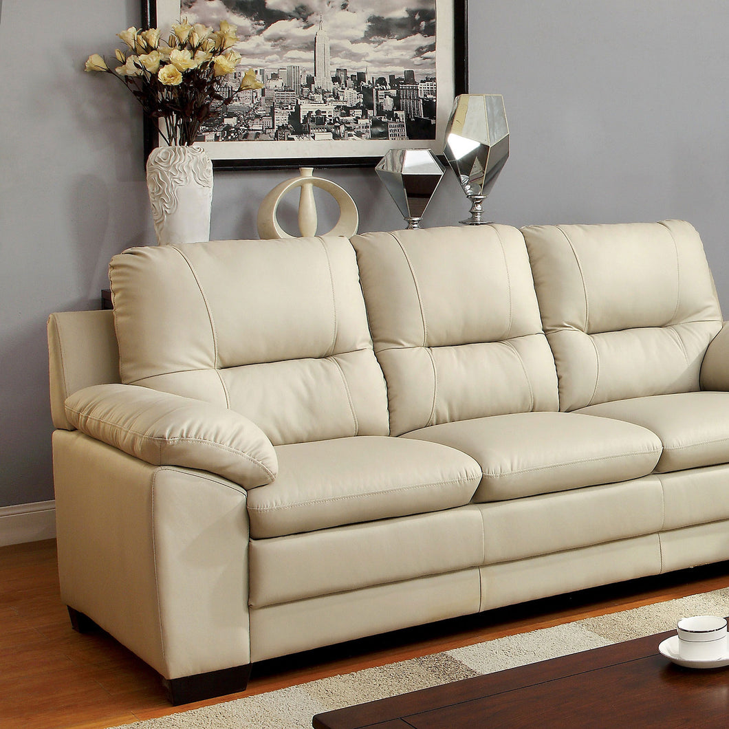 PARMA Warm Gray Sofa, Ivory Pu