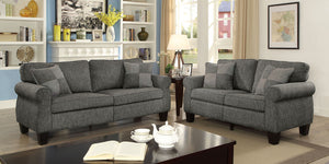 Rhian Dark Gray Sofa + Love Seat