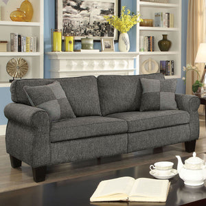 Rhian Dark Gray/Espresso Sofa, Dark Gray