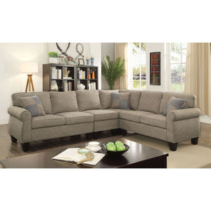 Rhian Light Gray/Espresso Sectional