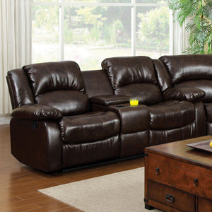 Winslow Dark Brown Love Seat w/ Center Console