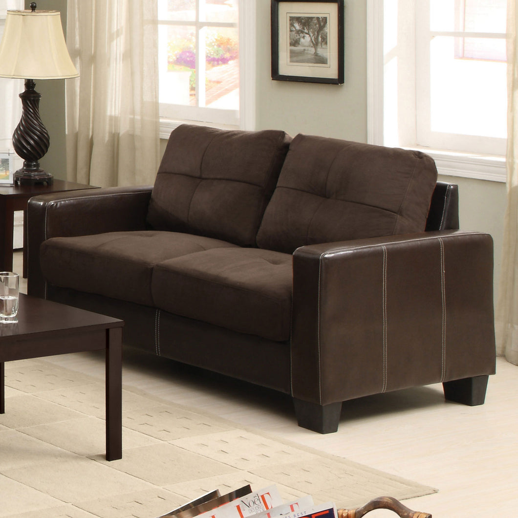 Laverne Chocolate/Espresso Love Seat, Chocolate