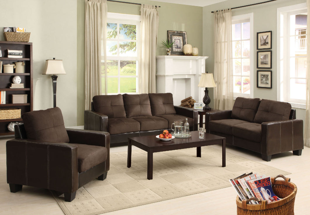 Laverne Chocolate/Espresso Sofa + Love Seat