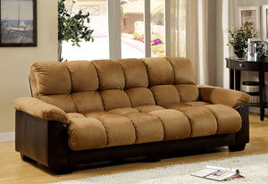 Brantford Tan/Espresso Elephant Skin Microfiber Futon Sofa