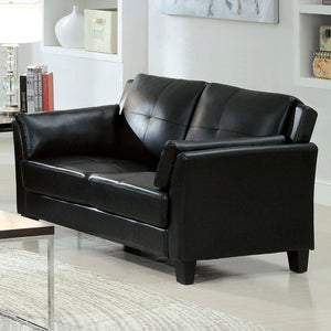 Pierre Black Love Seat, Black (K/D)