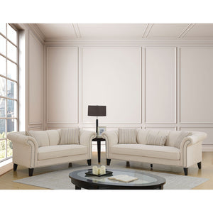 Clarabelle Beige Sofa + Love Seat