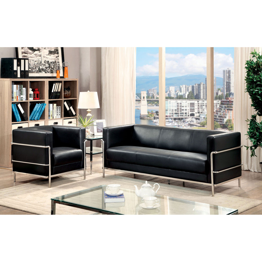 Leifur Black Sofa + Chair