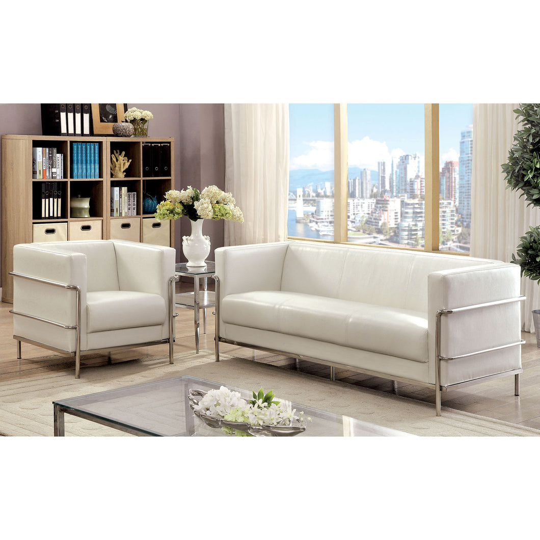 Leifur White Sofa + Chair