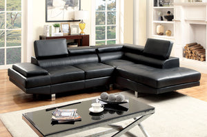 Kemina Black Sectional + Speaker Console