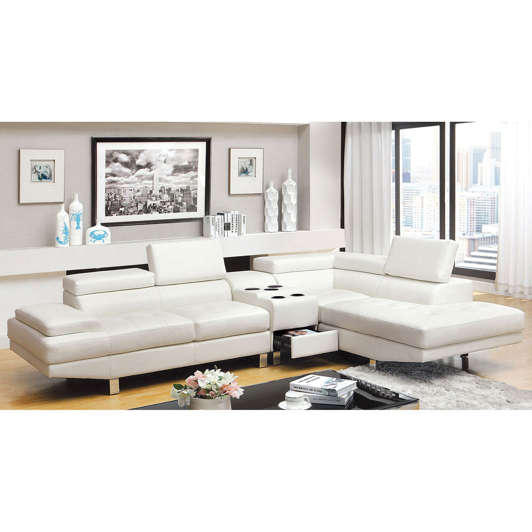 Kemina White Sectional, White