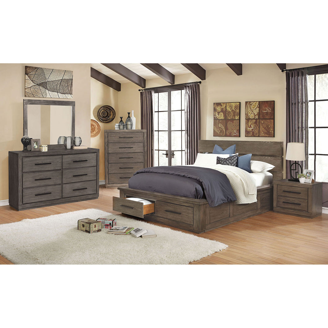 Oakburn Weathered Warm Gray 5 Pc. Queen Bedroom Set w/Chest