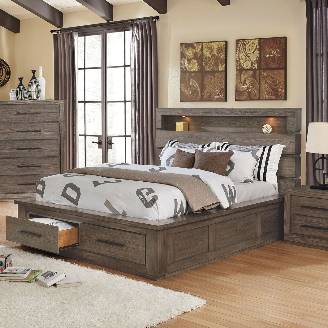 Oakburn Weathered Warm Gray 4 Pc. Queen Bedroom Set w/ Jewelry Box