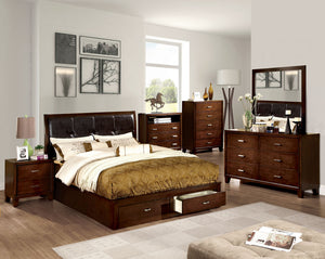 Enrico III Brown Cherry 4 Pc. Queen Bedroom Set