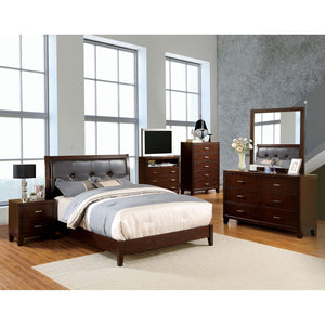 Enrico I Brown Cherry 5 Pc. Queen Bedroom Set w/ 2NS